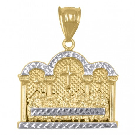 10K GOLD TWO-TONE HOLY DINNER PENDANT