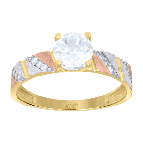 10K GOLD TRI-COLOR DUO BRIDAL SET RING