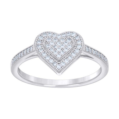 925 Silver Womens Heart Ring