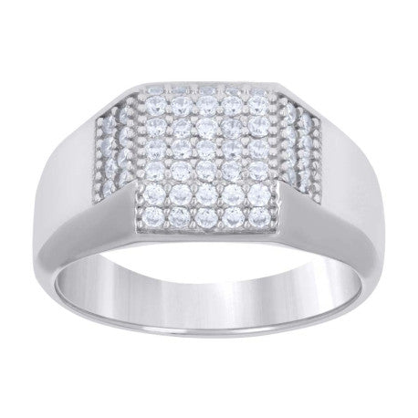 925 Silver Mens Cubic Square Head Fashion