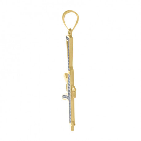 14K GOLD TWO-TONE GUN PENDANT