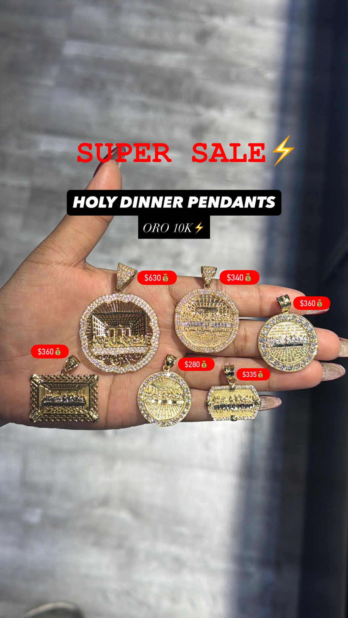 10K HOLY DINNER PENDANTS