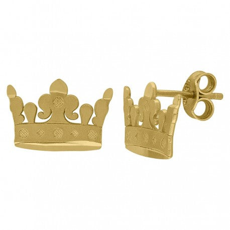 10K GOLD CROWN EARRINGS