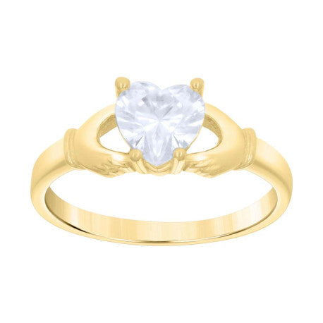 10K GOLD CLADDAGH GOOD LUCK RING