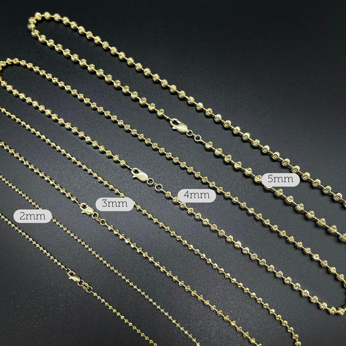 14K GOLD MOON CUT CHAINS
