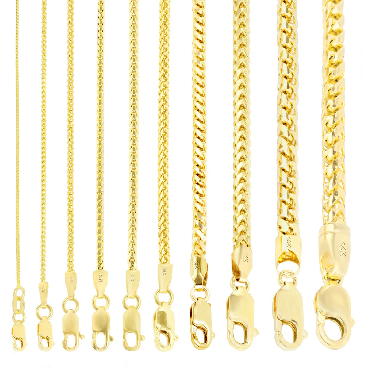 14K GOLD SOLID FRANCO BRACELETS