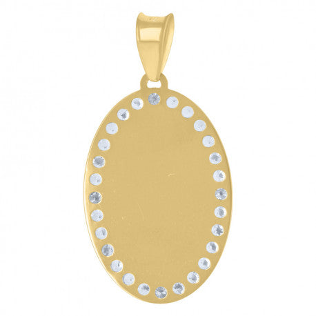 14K GOLD OVAL PORTRAIT PENDANT