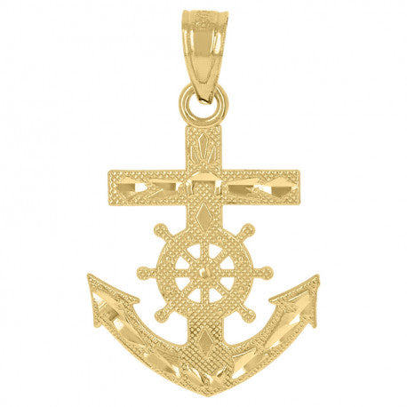 10K GOLD ANCHOR PENDANT