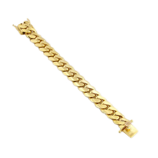 10K GOLD SOLID MIAMI CUBAN (HAND MADE) BRACELET