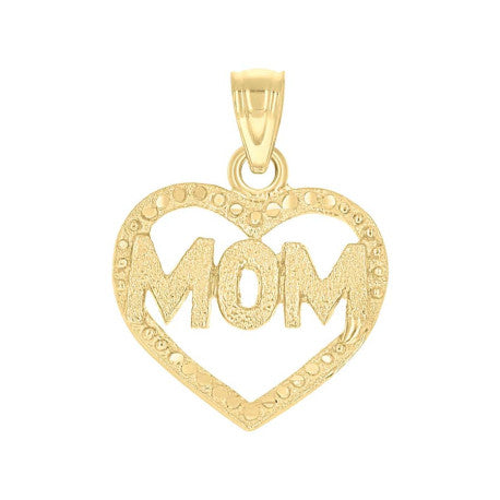 10K MOM HEART PENDANT