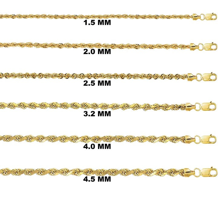 10k Solid Rope Chain 10k GOLD SOLID ROPE CHAINS – Avila Jewelers