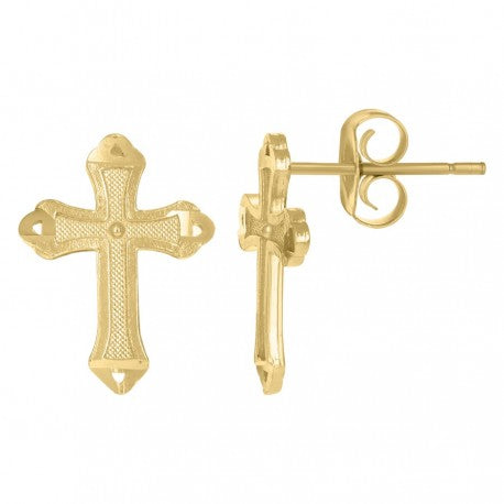 10K GOLD CROSS EARRINGS