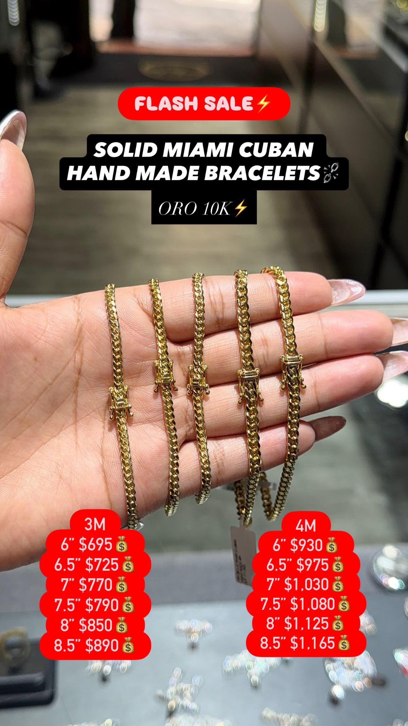 10K SOLID MIAMI CUBAN HAND MADE BRACELET