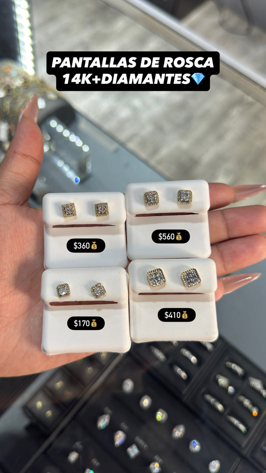 14K + DIAMONDS EARRINGS