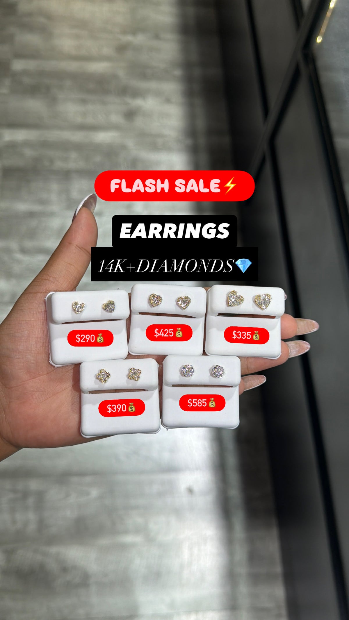14K+NATURAL DIAMONDS EARRINGS