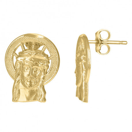 10K GOLD JESUS EARRINGS