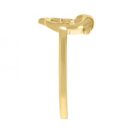 14K GOLD DOLPHIN HEART RING