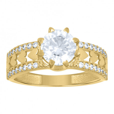 14K GOLD HEARTS RING