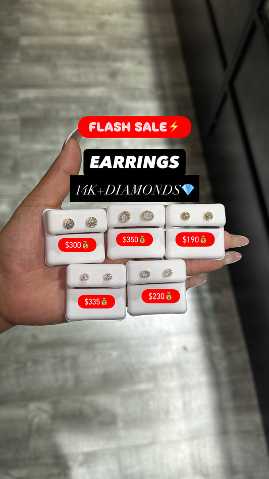 14K+NATURAL DIAMONDS EARRINGS