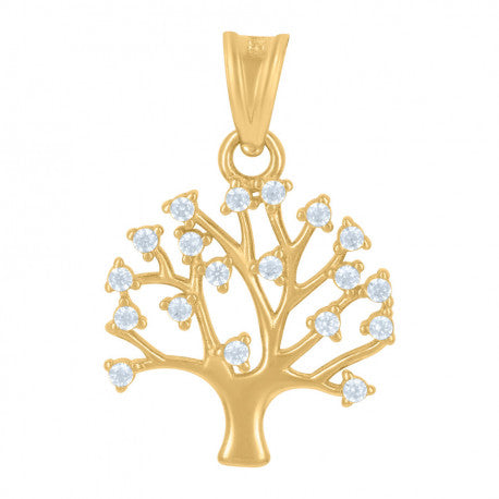 14K GOLD TREE OF LIFE GOOD LUCK PENDANT