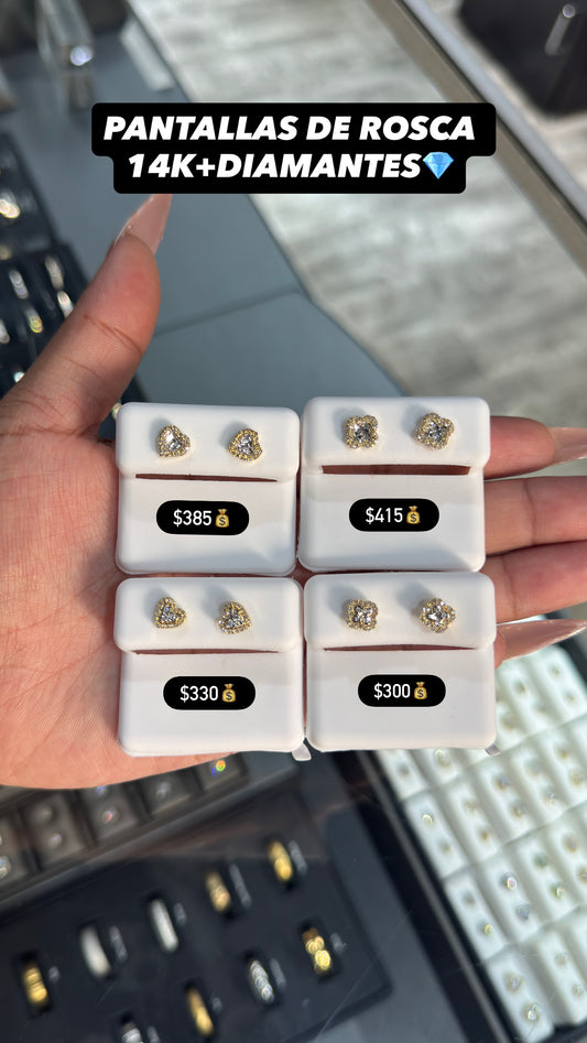 14K + DIAMONDS EARRINGS