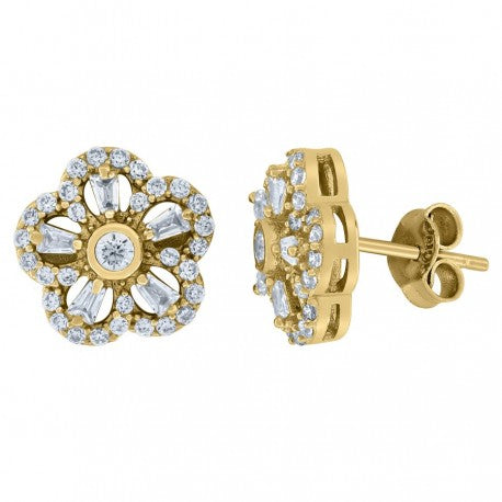 10K GOLD FLOWER EARRINGS