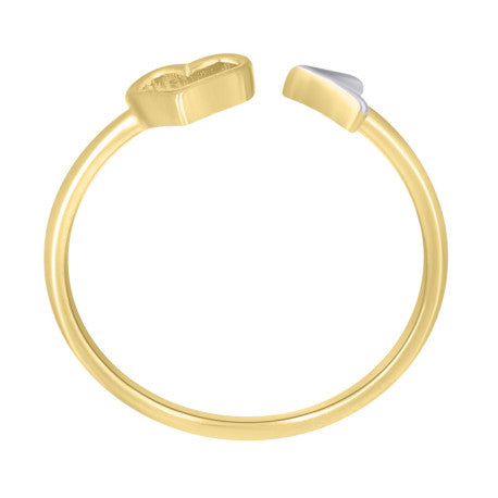 14K GOLD TWO-TONE HEART RING