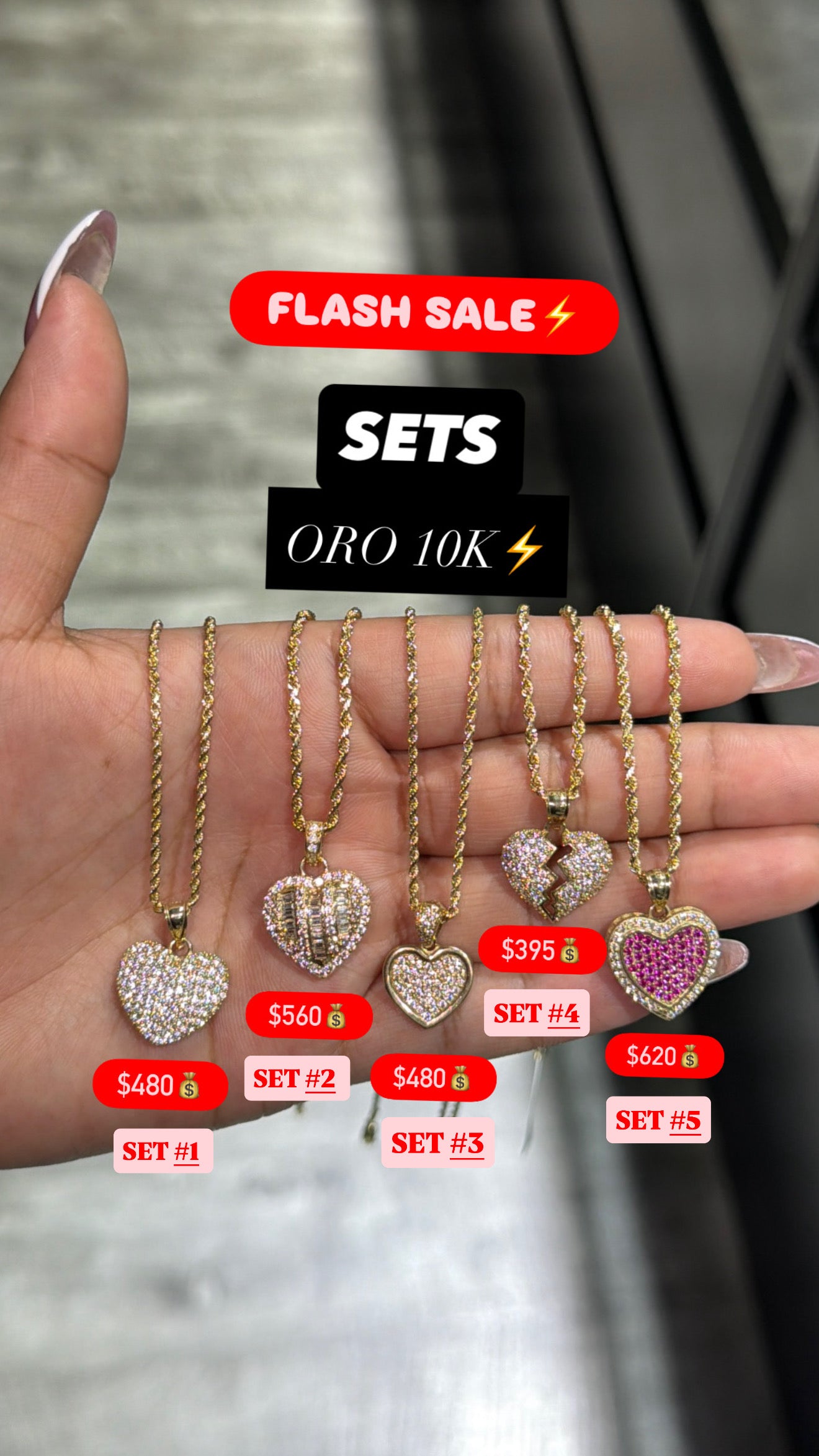 10K SETS HOLLOW ROPE CHAIN+PENDANTS