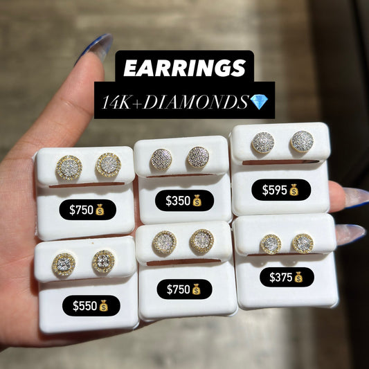 14K EARRINGS DIAMONDS NATURAL