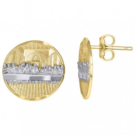 10K GOLD HOLY DINNER EARRINGS