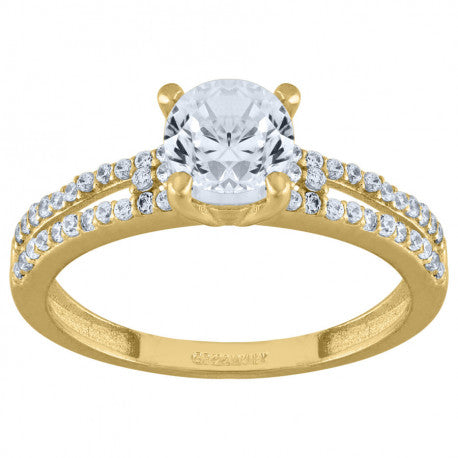 14K GOLD FINISH ENGAGEMENT RING