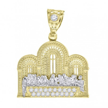 10K GOLD HOLY DINNER PENDANT