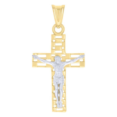 14K GOLD TWO-TONE CROSS