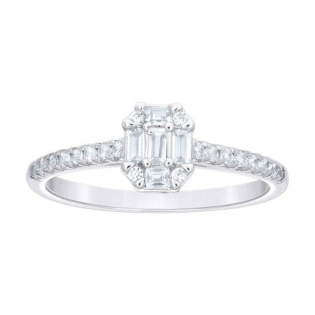 925 Silver Womens Baguette Round
