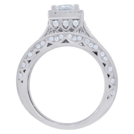925 Silver Womens Princess-Cut Duo Ring Set