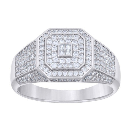 925 Silver Mens Octagon Head Fashion
