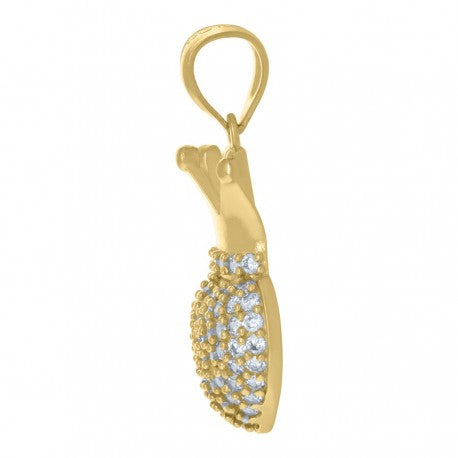 10K GOLD HEART+CROWN PENDANT