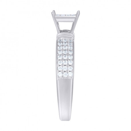 925 SILVER SQUARE HEAD BRIDAL RING