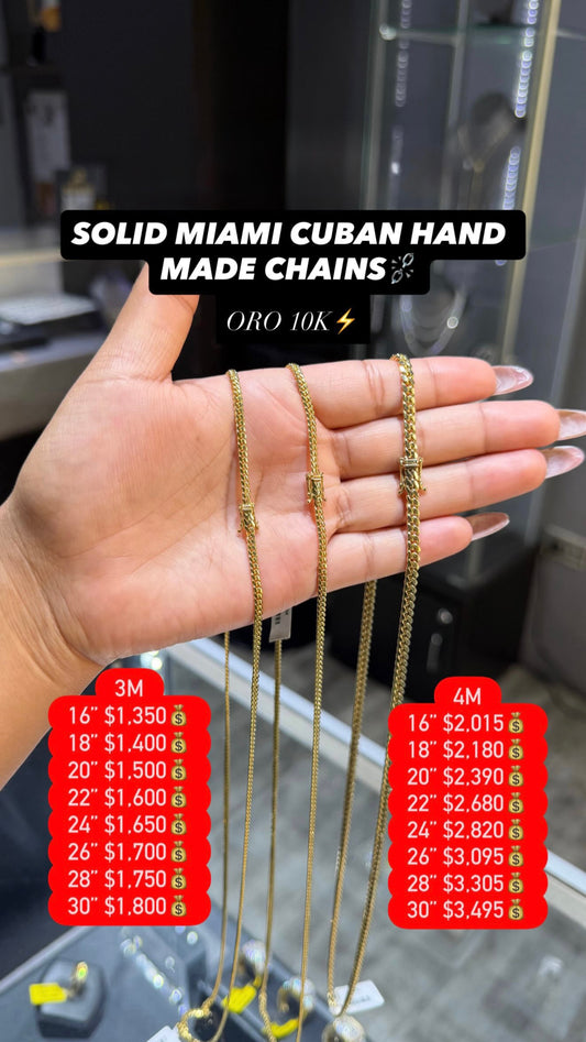 10K SOLID MIAMI CUBAN HAND MADE CHAINS