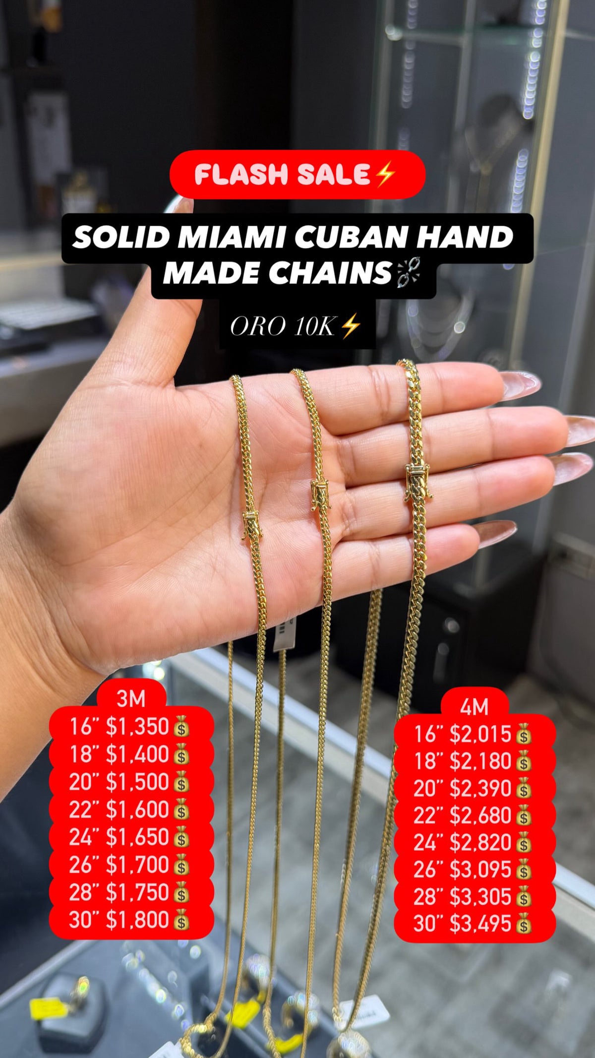 10K SOLID MIAMI CUBAN HAND MADE CHAINS