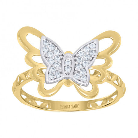 14K GOLD BUTTERFLY RING