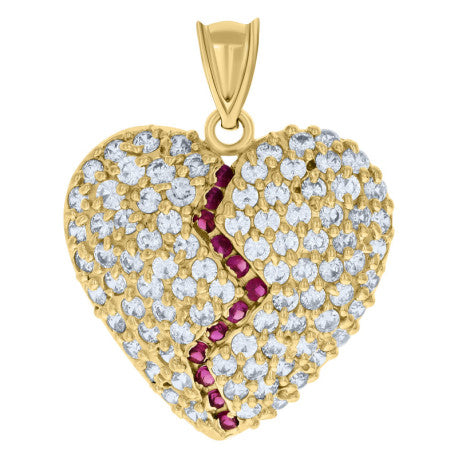 10K GOLD BROKEN HEART PENDANT