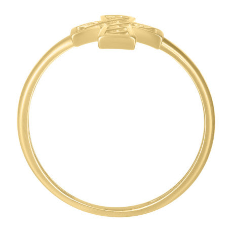 14K GOLD CROSS RING