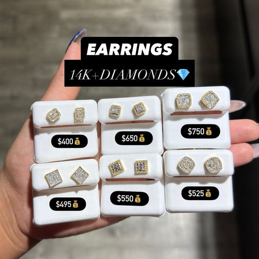 14K EARRINGS DIAMONDS NATURAL
