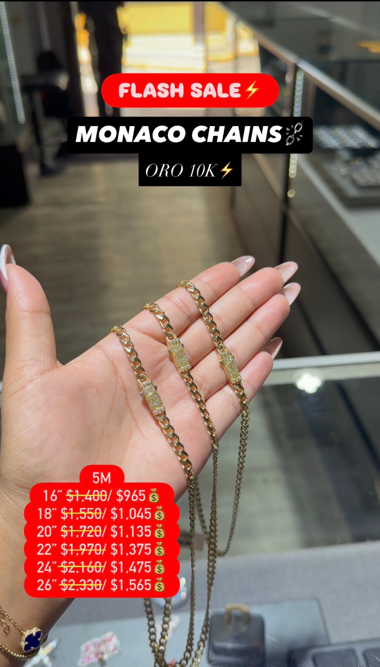 10K HOLLOW MÓNACO CHAIN