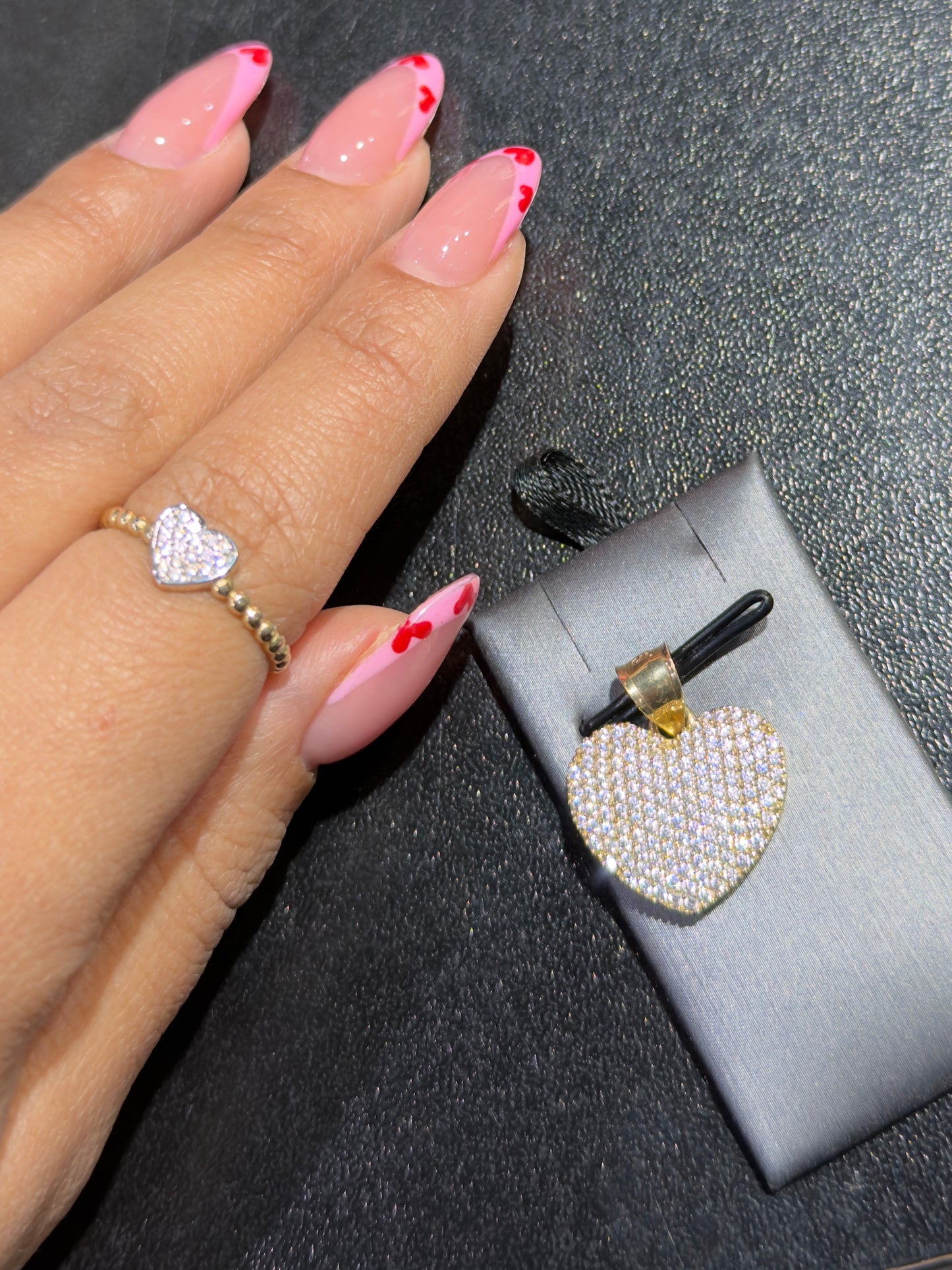 10K SET HEART PENDANT + HEART RING