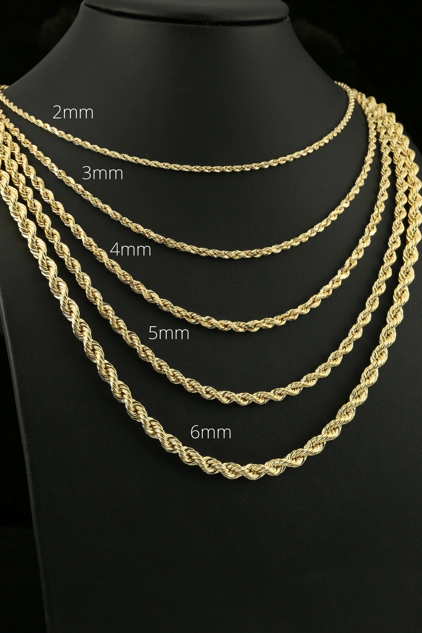 14K GOLD SOLID ROPE CHAINS