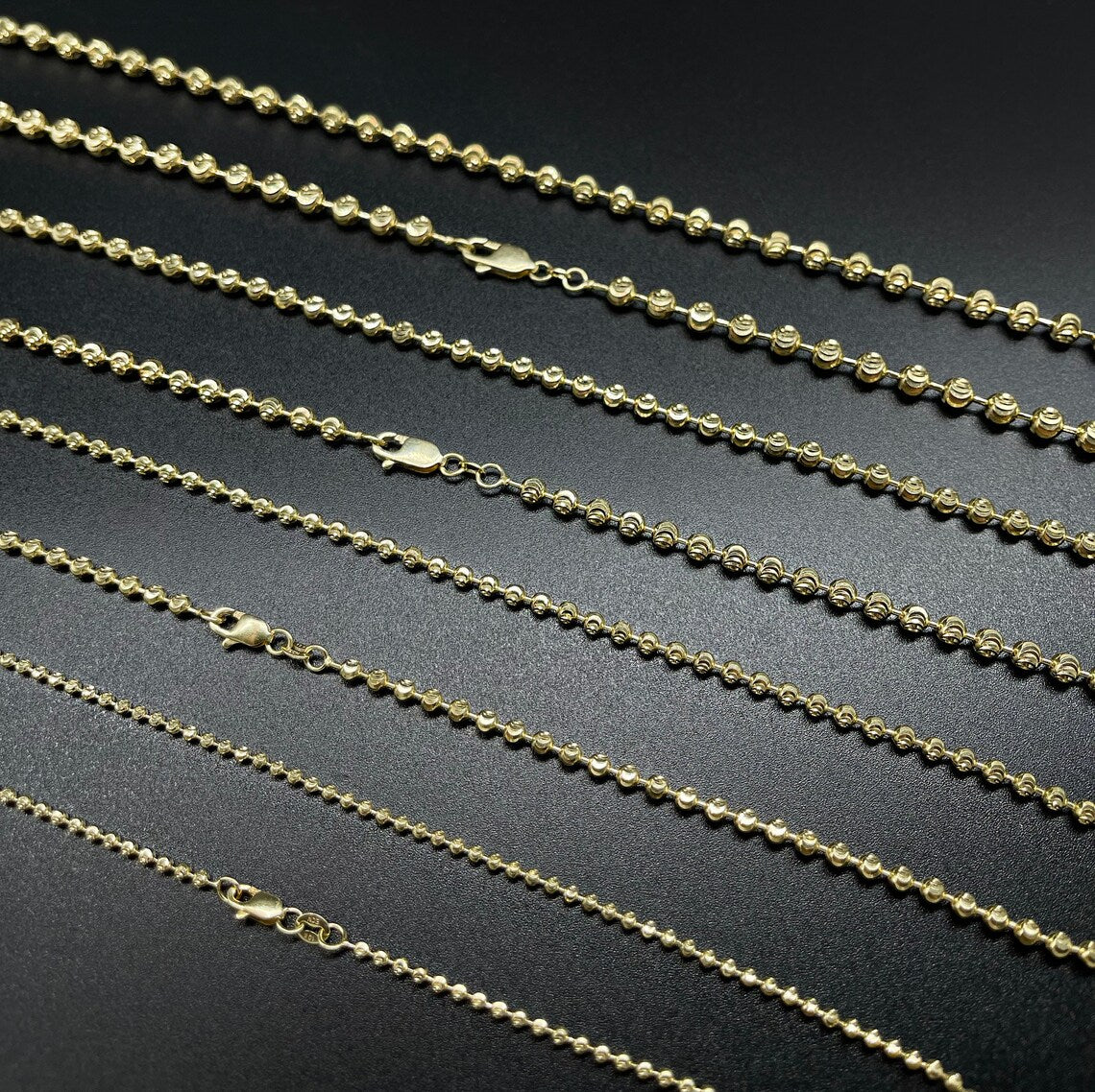 14K GOLD MOON CUT BRACELETS