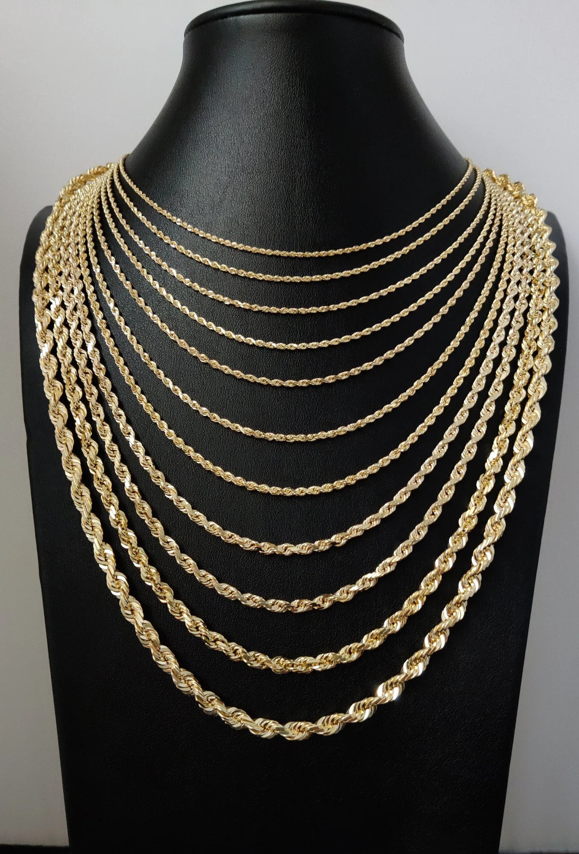 10k GOLD SOLID ROPE CHAINS