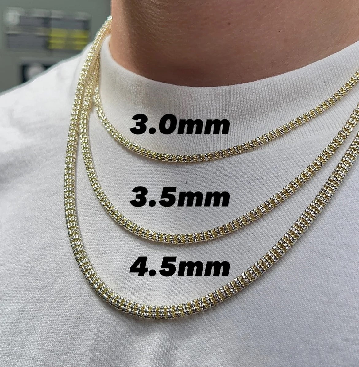 10K GOLD ICE CHAIN (FANCY)